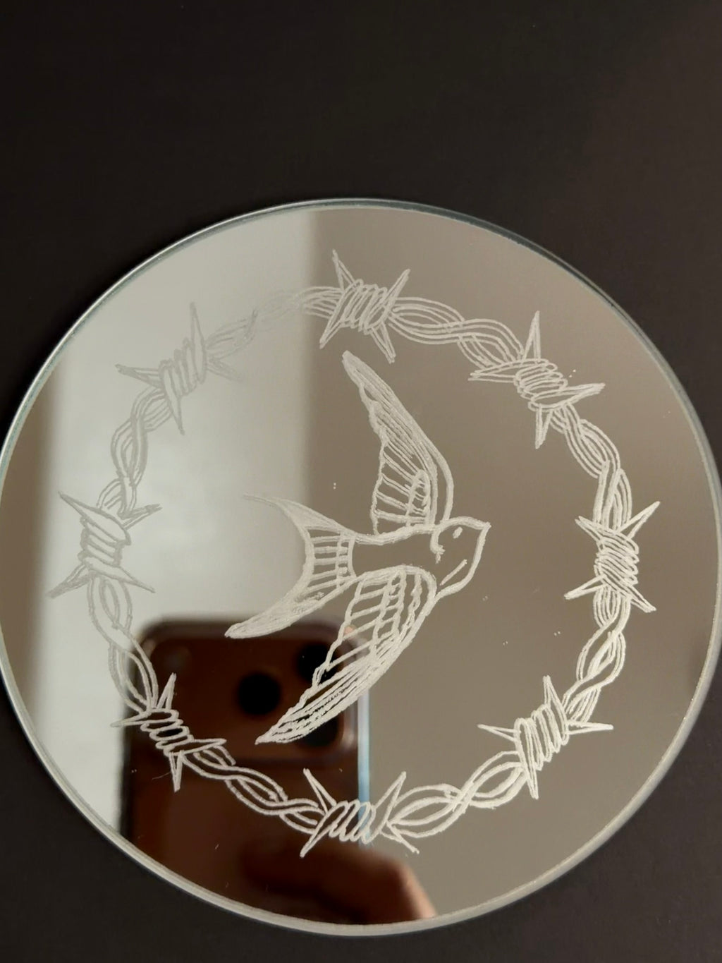 Swallow x barbed wire coaster
