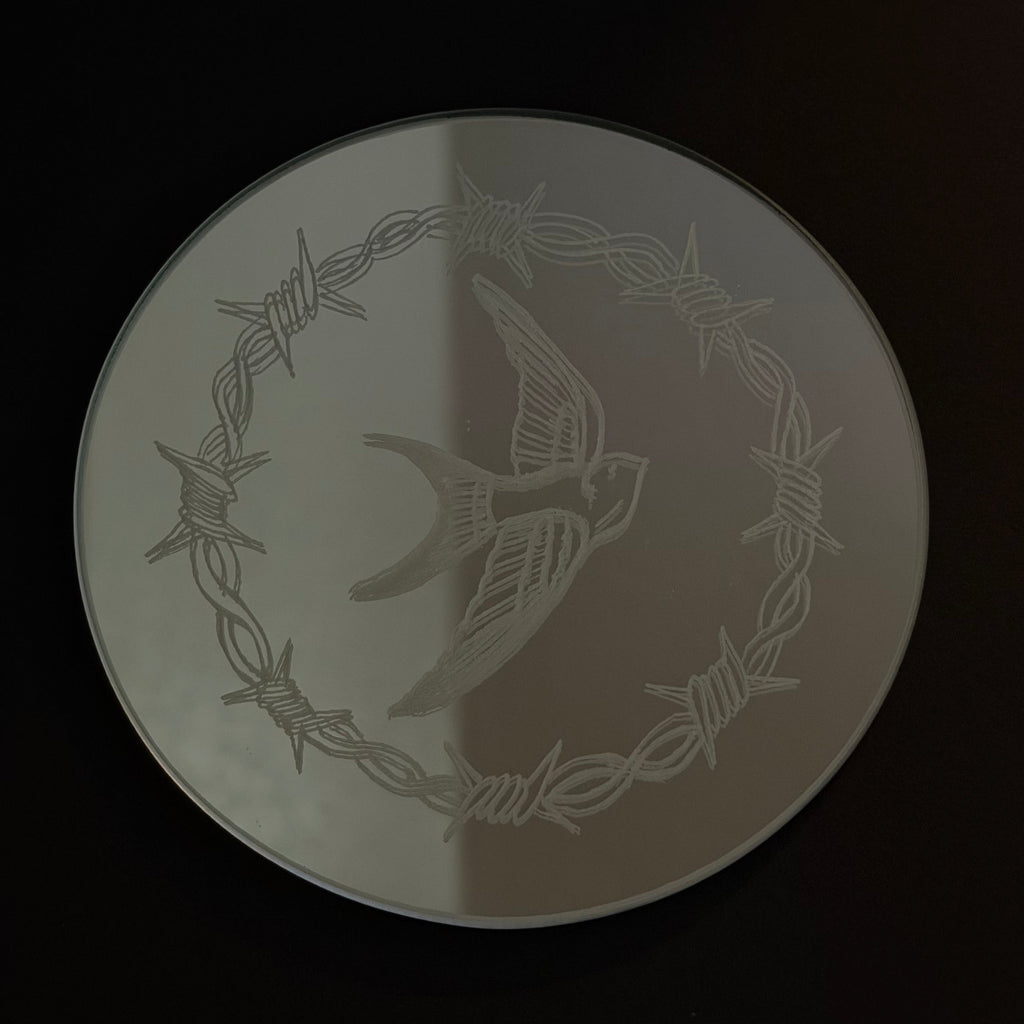 Swallow x barbed wire coaster